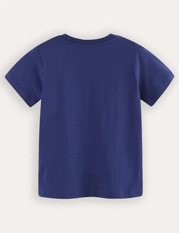 Construction Car Printed Short Sleeve T-Shirt